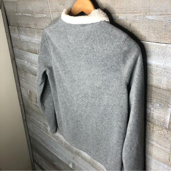 Croft & Barrow red cardinal Christmas holiday zip up fleece grey cozy sweater XS - Picture 3 of 3